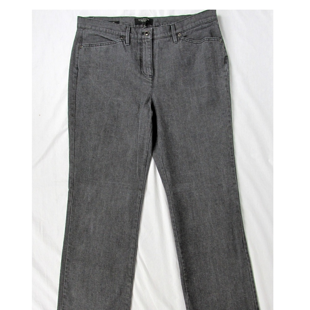 Talbots Boot Cut Jeans Gray Striped Size 12P